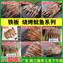Sizzling squid skewers barbecue special squid small skewers commercial fresh ingredients frozen semi-finished large squid skewers