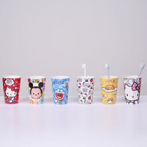 (Resistant to falling)Cute cartoon wash cup Student children parent-child mouthwash cup Meinai porcelain tooth cup Girl heart tooth cylinder