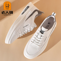 Old mans head leather shoes man real leather head layer cow leather summer soft bottom soft leather comfort Inren youth One foot pedal mens shoes