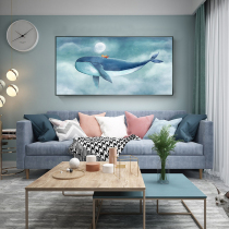 Whale Children's Room Decorative Painting Boy Girl Nordic Living Room Sofa Painted Modern Simple Bedroom Bed Head Picture