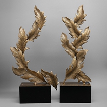 Modern New Chinese Creative Aluminium Almond Leaf Pendulum hotel-like room exhibition hall Living Room Genguan Soft Decoration Handicraft