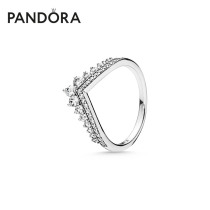  Pandora Pandora Princess Wish 925 silver 197736CZ pair ring men and women ring girls simple gift