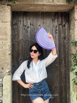 Anita wood fan custom retro folding fan dance Chinese wind summer rocking fan small dolphin tourism wood fan