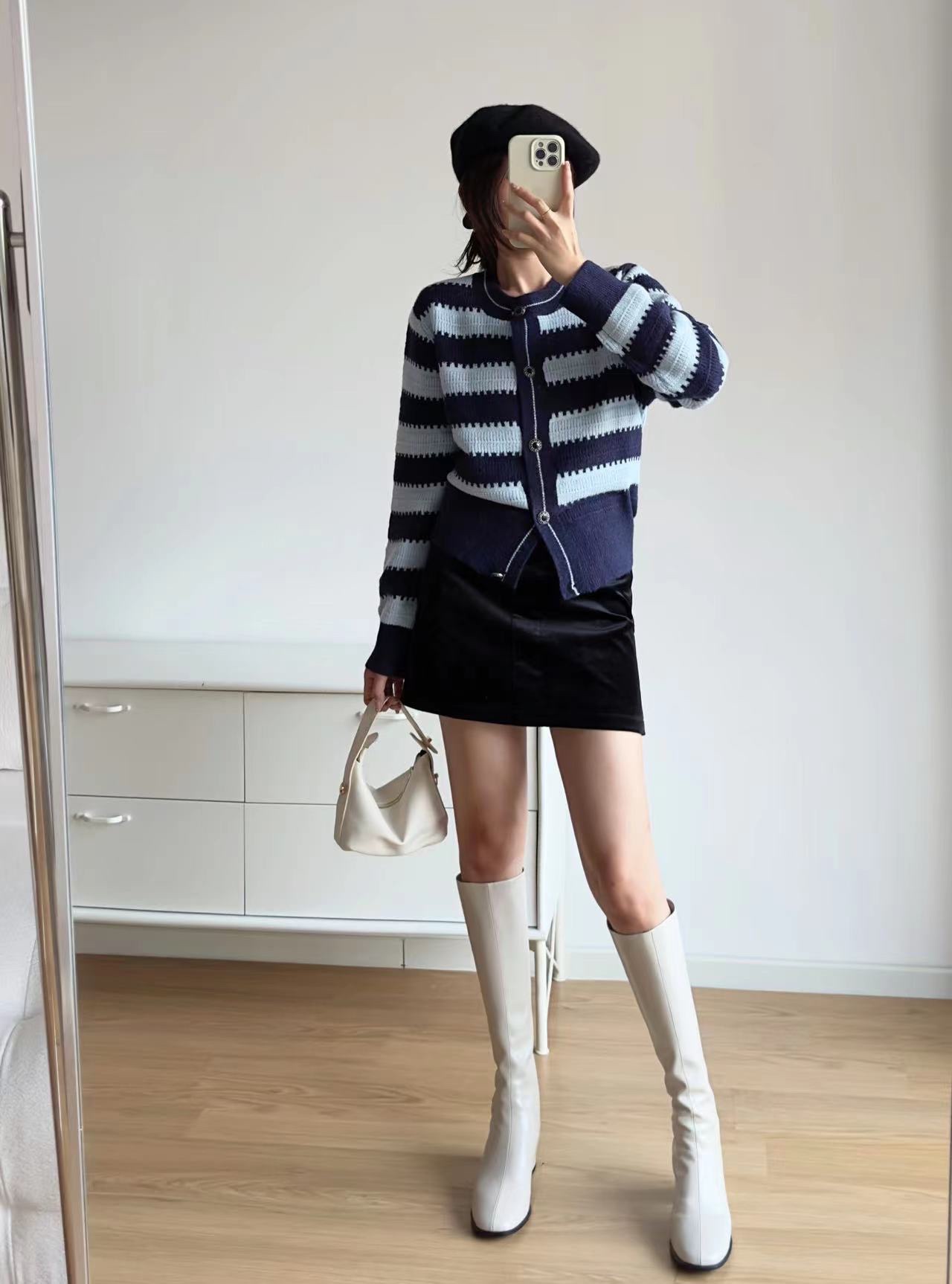 biiya比雅独立工作室 不过膝长筒靴高筒骑士女靴