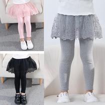 Girls dress pants fake two baby beats bottom pants spring autumn pants dress outside wearing long pants 2020 fall