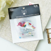 Judy handmade transparent stamping hipster TAG hand account material junkjournal partner 8 unicorns