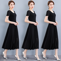 2021 summer new large size womens clothing suitable for fat women to wear waist cover belly age reduction fat mm chiffon dress