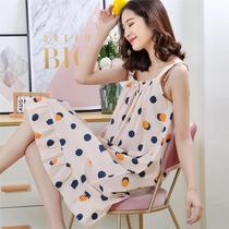 Pajamas suspenders nightdress women sexy sleeves sweet one-piece dress summer retro style summer maternity dress comfortable new style