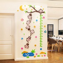 Cartoon Monkey Children Height Wall Sticker 3d Living Room Home Kindergarten Wall Decoration Measurement Height Sticker