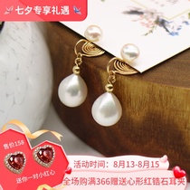 New product beautiful water drop-shaped pearl wild ear clip CC jewelry workshop original exquisite handmade earrings
