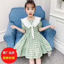 Girls dress for dress and summer clothes 2022 new trendy foreign gas CUHK Childrens little girl Comfort Princess Dresses Pure Cotton Tide