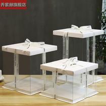 Cake box Transparent plus High 6 inch Hand 8 inch 10 inch 12 inch 14 inch Double Birthday Box Custom Manufacturer Direct