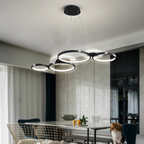 Modern minimalist 2021 new restaurant chandelier creative personality light extravagant red circle led home dining room table