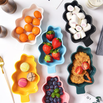 Creative Nordic ceramic net red small plate Cute childrens breakfast bowl Household mold Microwave oven baking bowl tableware