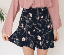 Spot Korean official website 20 early autumn sweet cute printed small floral fishtail skirt high waist skirt