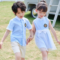 Childrens class uniforms primary school uniforms kindergarten uniforms summer clothes six-day gauze graduation class uniforms performance uniforms