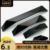 Hole distance 192128 64 32mm black white wardrobe door pull handle simple drawer armrest shoe cabinet handle