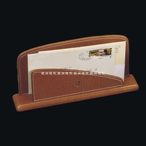 Spanish upscale import Bandai stationery EL CASCO brown leather letter shelf document rack business desktop pendulum