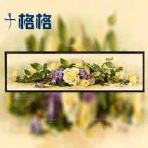 Precision printing French DMC cross stitch kit Living room bedroom hanging painting flowers full of embroidered yellow rose whispers