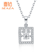 Diamond necklace female white 18K gold fashion pendant car flower display diamond choker jewelry neckwear new products