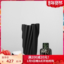 Namo simple modern black blue ceramic special-shaped flower living room TV cabinet floor Vase decoration ornaments