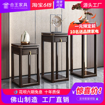 New Chinese ukim wood flower shelf Full solid wood indoor wood window sill Shelf Balcony Bonsai Shelf Living Room Decoration Shelf