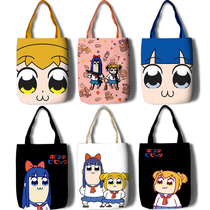 Pop Team Epic shopping bag pop and pipi beautiful daily canvas shoulder bag cute girl bag