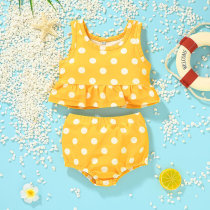 ins girl swimsuit 2021 new children swimming swimsuit split small children Girl swimsuit young children fast dress summer