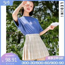 Le cho skirt womens spring 2021 new short skirt a-line skirt sweet pleated skirt womens skirt