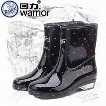 Fashion back rain shoes womens short tube wave point summer autumn Korean edition water shoes plus plush rain boots Non-slip waterproof galoshes rubber shoes