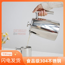  Sale hand-made household double-layer stainless steel pressure pot Coffee tea maker New Year gift slight defect