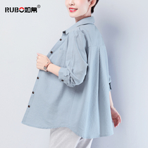 Mid-thirties Mom autumn clothes shirt mid-aged foreign air clothes middle-aged women Summer clothes in the middle of the sleeve T-shirt female