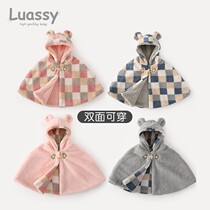 luassy baby cloak autumn and winter out thickened baby wind cloak baby children shawl coat winter