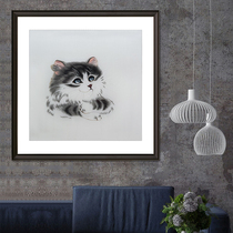 Embroidery artisan embroidered Cat Home Residence Decoration Hanging Painting Pure Handcraft Gifts