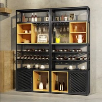 Modern simple wrought iron wine cabinet display stand against the wall wine rack rack bar wine rack ornaments light luxury landing