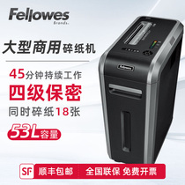 Fellowes 125Ci Commercial Office Shredder High power strong no paper jam safe and energy-saving Single shredder 18-sheet large file shredder 53L paper tube