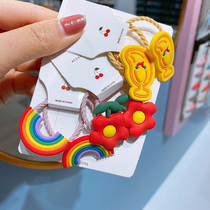Childrens flower head decoration Korean version cute rubber fascia hair small hair ring not hurt and elastic good hair accessories head rope woman