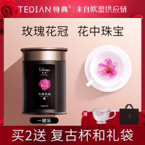 Special Rose Tea Big dried rose dried flower tea Female Pingyin double-petal rose dried flower crown tea flagship store