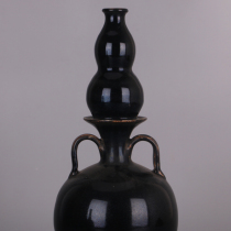  Chunde Tang}Song black glaze Ding Kiln Gourd bottle Antique thrift unearthed porcelain Five famous kilns decorations Antique ancient