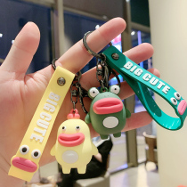 Sausage Mouth Key Buckle Woman bag pendant paparazzi Ugly Cute Frogs Car Creative Chain Cute web Red Circle Ring
