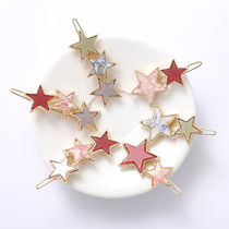 Net red hairpin female ins bangs clip Korean simple cute five-pointed star word clip fashion hair card cute clip