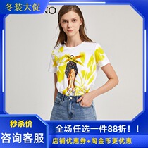 Manyanu fashion personality character print short sleeve T-shirt top female 2019 new summer MJ24RA612
