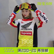 Spot SUPREME 19FW HONDA MOTO JERSEY TOP L S JOINT LONG SLEEVE RIDING SUIT