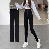 Leggings womens size outside wear breasted shark skin pants fat mm plus velvet lift slender leg Barbie elastic yoga pants
