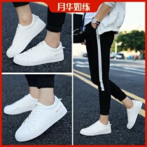 Summer white board shoes mens flat white shoes Street shooting mens shoes breathable casual shoes Korean sports fashion mens shoes