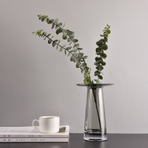 Nordic Light Lavish Grey Glass Vase Modern Soft Water Peels Flower Arrangement Art Suit Living-room Table Decorations Hem