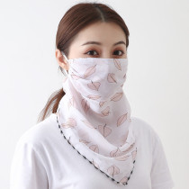 Hanging ear sunscreen mask facial women chiffon mask face veil sunscreen bib cover summer thin