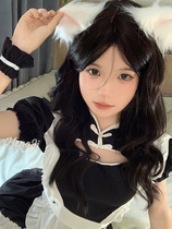 Hum house wig womens long hair summer full head hood wool roll big wavy long curly hair wig lolita wig