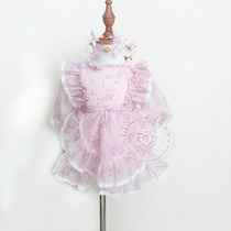 Girl Autumn Dress Foreign Air Korean Style Little Fresh Yarn Nepotism Dress Pink Floral Dress New Children Photography Clothing Great Children