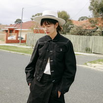 Q1 American original cow vintage Joker color line denim short coat 1856